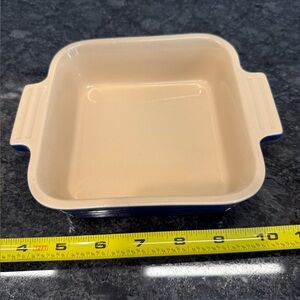 Le Creuset stoneware Cream and Blue Square Baking Dish - dips and queso